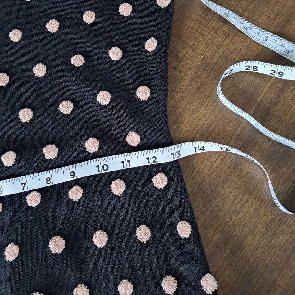 BCBG Maxazria Black/Beige Polka Dot Sleeveless Bodycon Dress Size Small - Picture 7 of 8